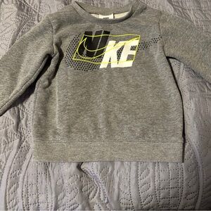 Nike Kids Gray Sweatshirt with Yellow Accents